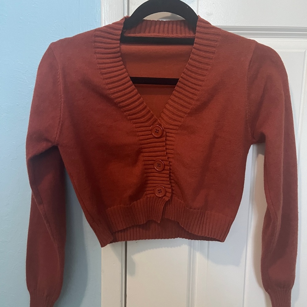 Super cute orange cropped sweater